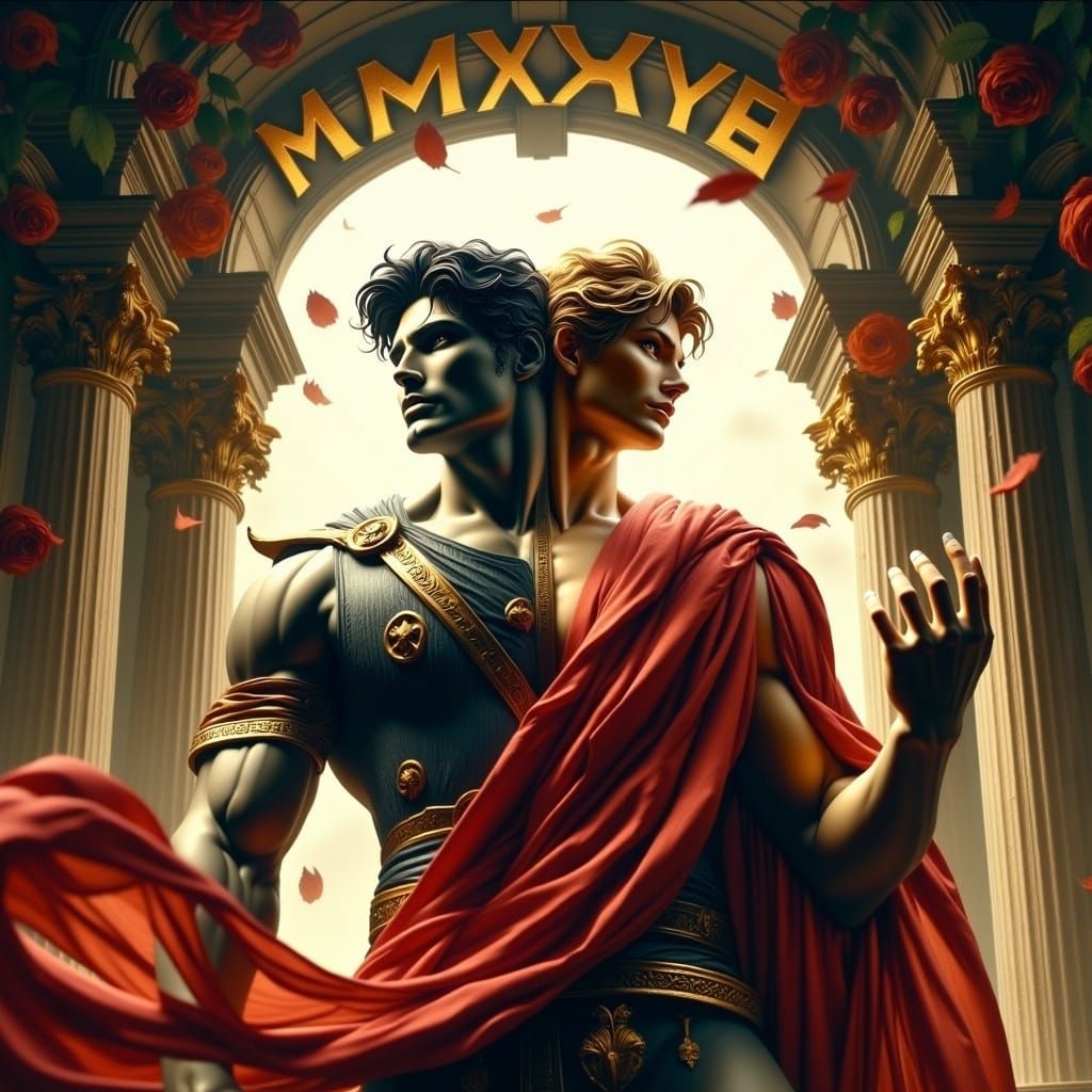 Roman God Janus Greets the New Year with Wisdom and Youth