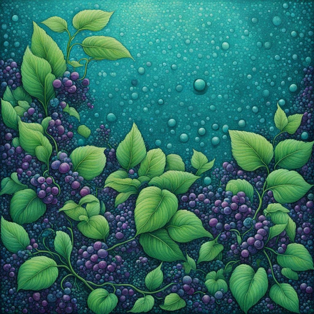 Abstract Surrealism Painting of Blackcurrant Link Water