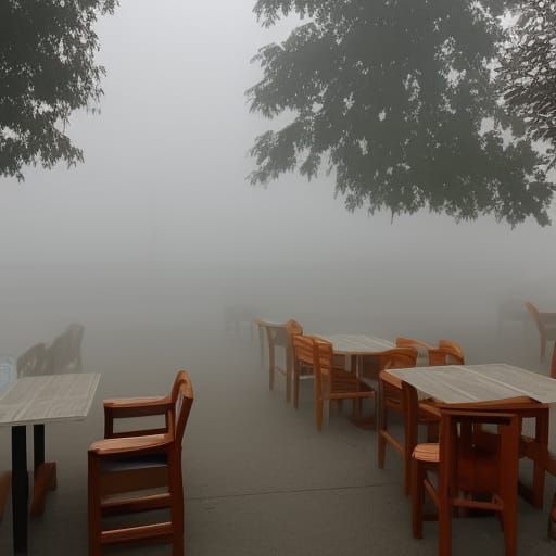 Foggy Cafe Scene