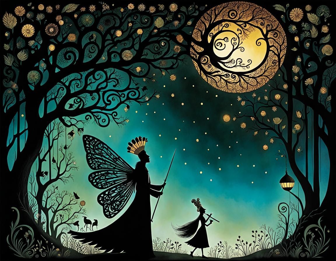 Magic Flute: Filigree Silhouettes in Mignola Style
