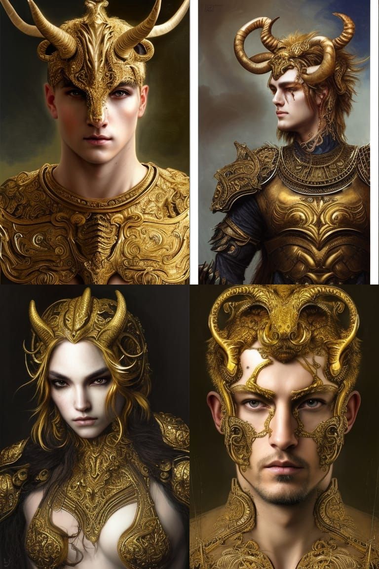 Golden horned armor set