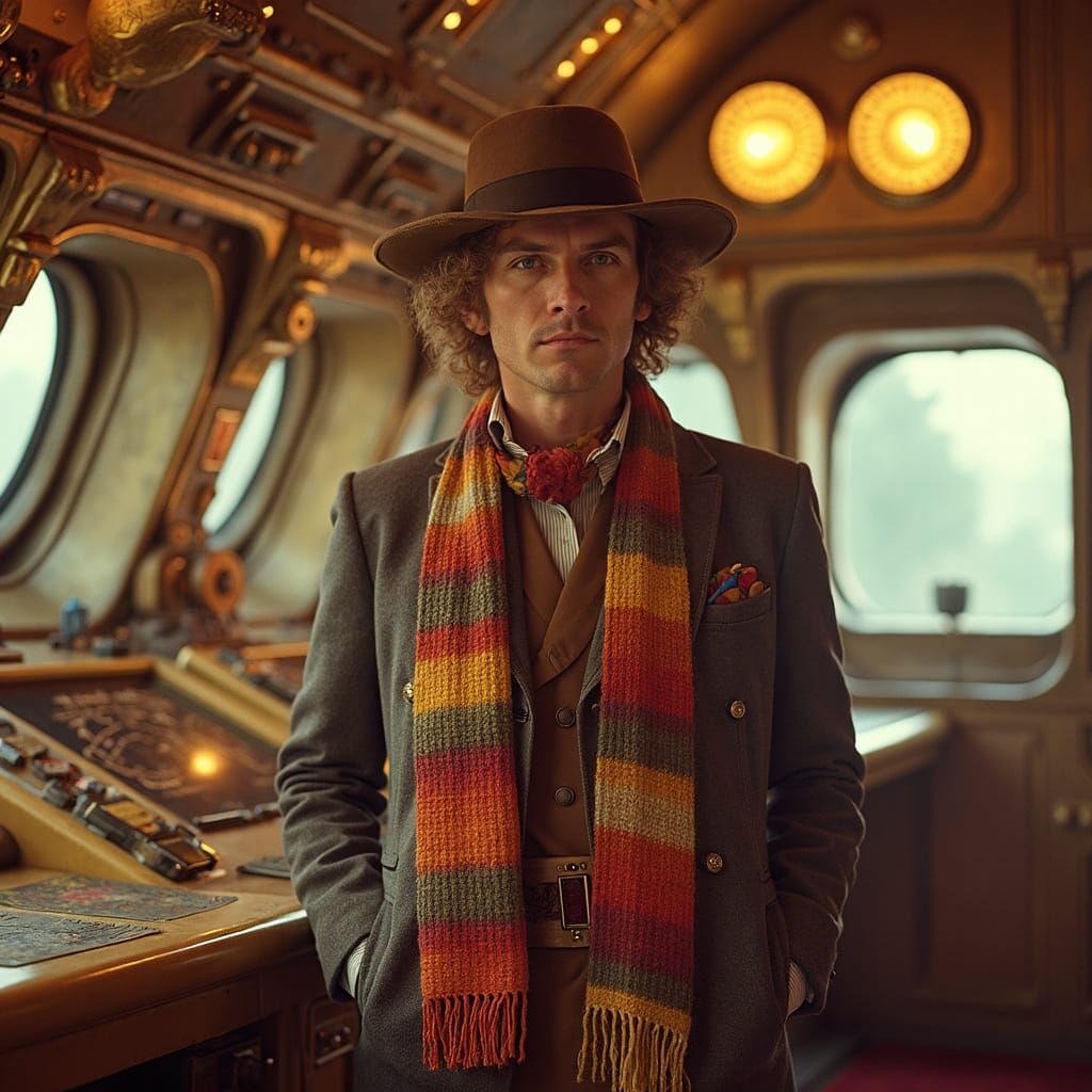 Gene Wilder as Doctor Who in Steampunk TARDIS