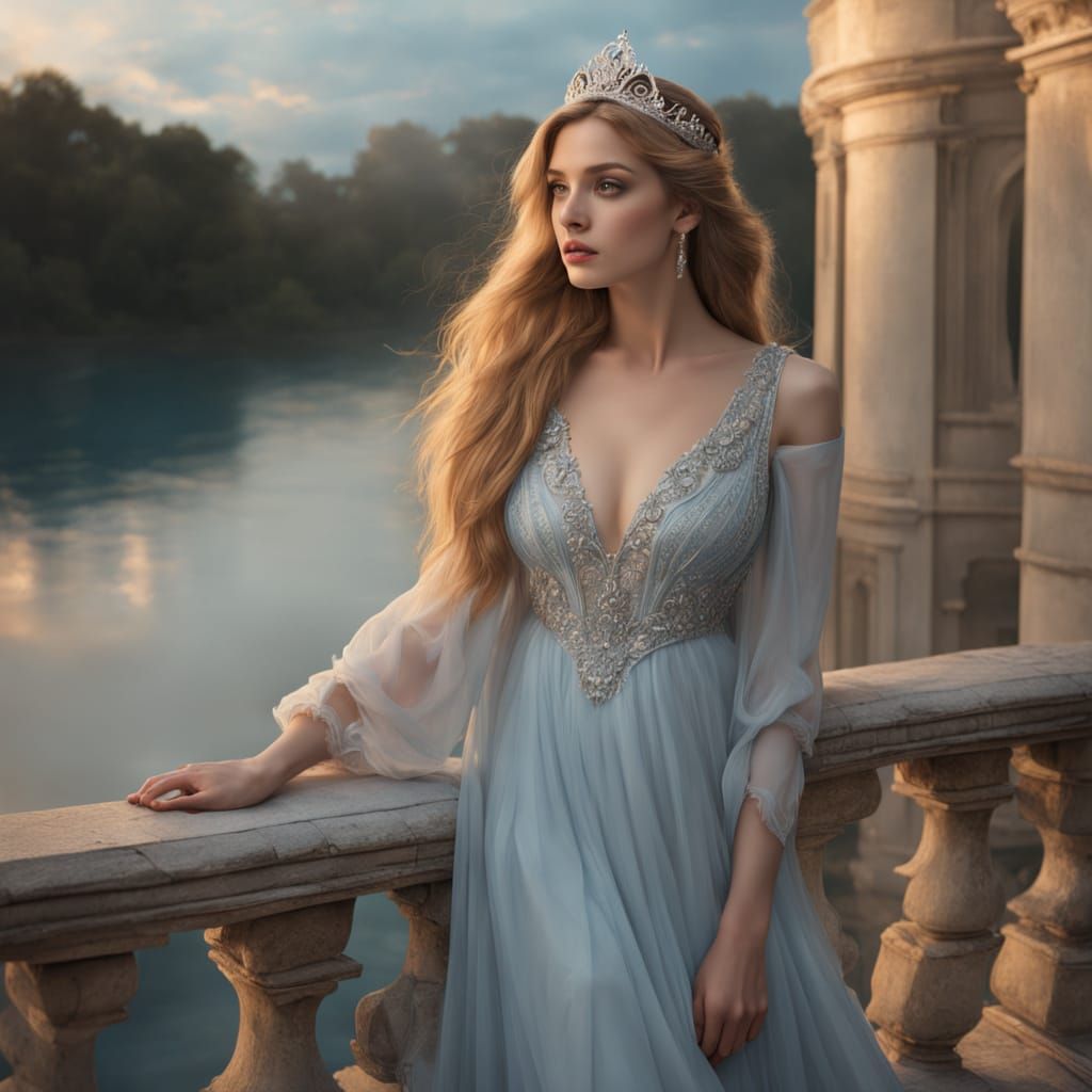Ethereal Fairytale Queen Basks in Moonlit Palace Glory