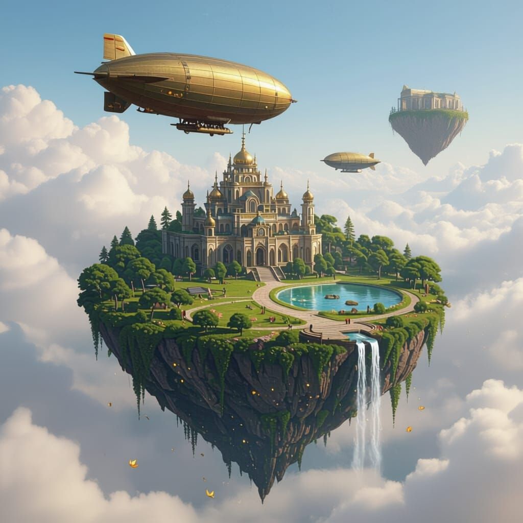 Exotic Palace on Floating Island Amidst Forest