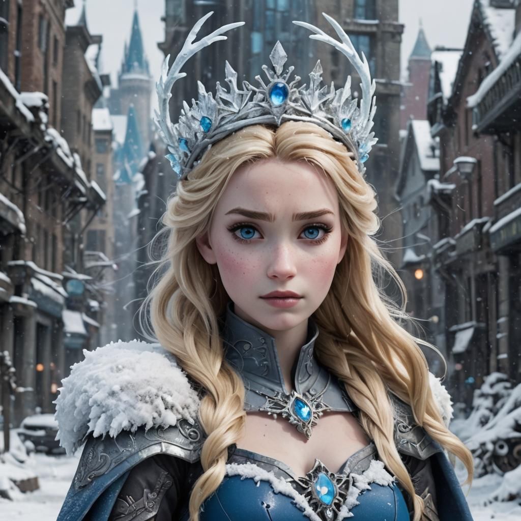 Snow Queen in Post-Apocalyptic World: Digital Art