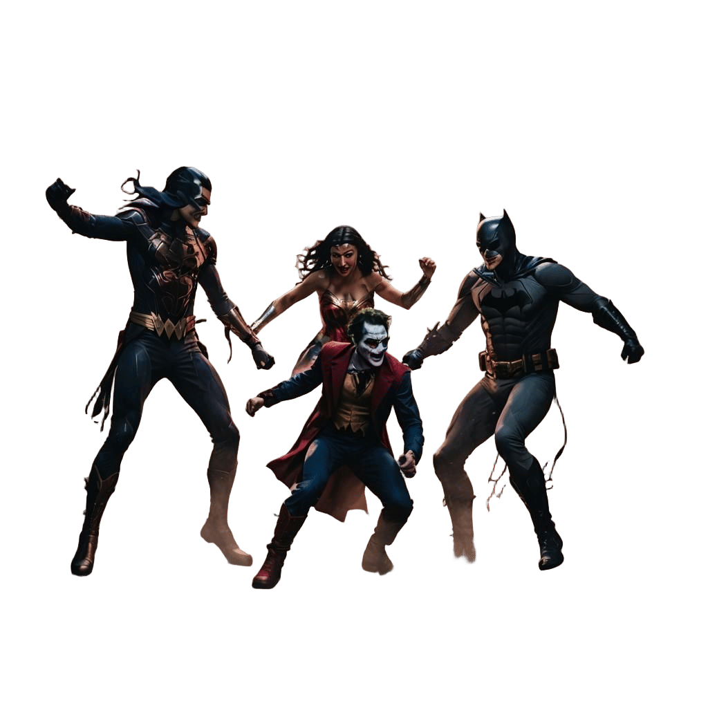 Epic Heroes Clash in Gritty DC Comics-Style Battle Scene