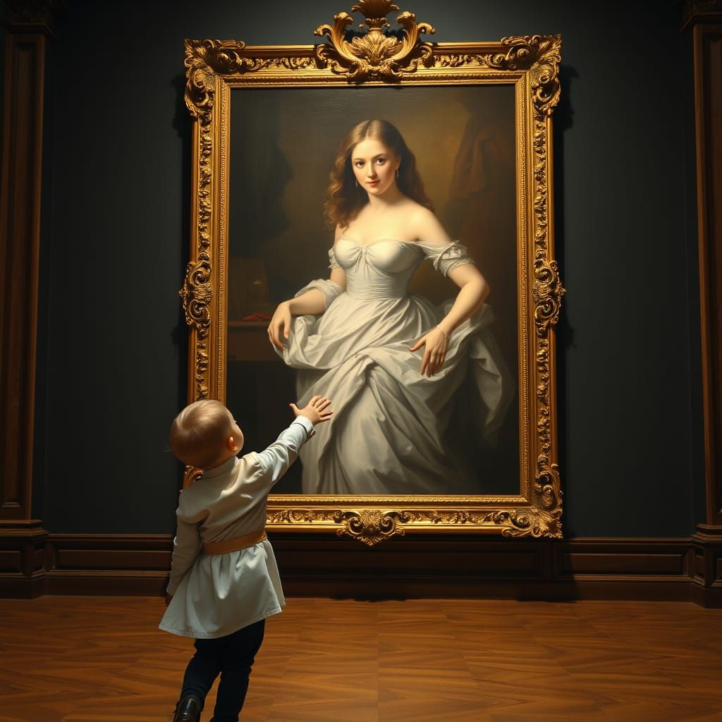 Boy Reaches Out to Enchanting Baroque Muse