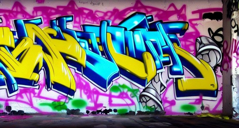 Hyperrealistic Graffiti Art in Cel-Shaded Style