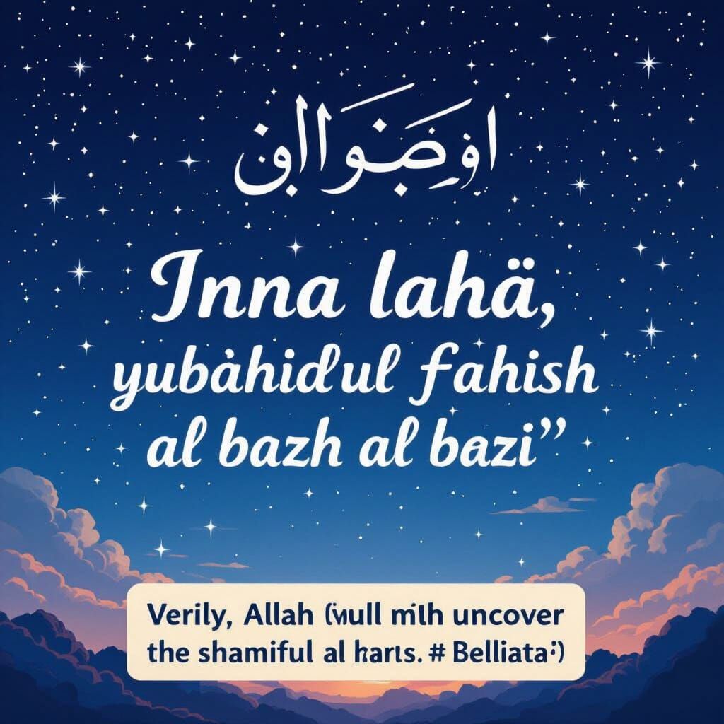 Mystical Starry Sky with Islamic Text in Digital Art