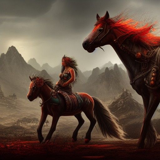 Apocalyptic Horses in Detailed Matte Painting