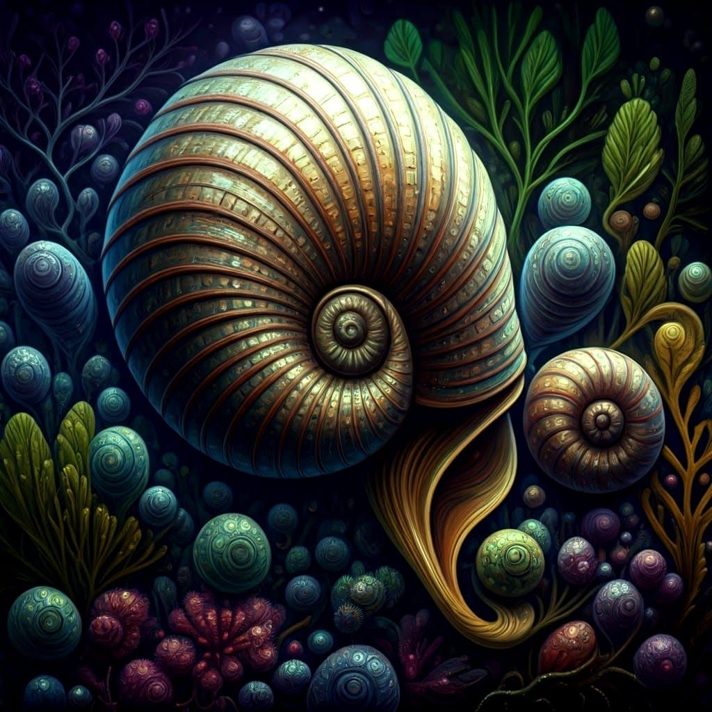 Vibrant Fauvist Mollusks in Dreamlike Glow