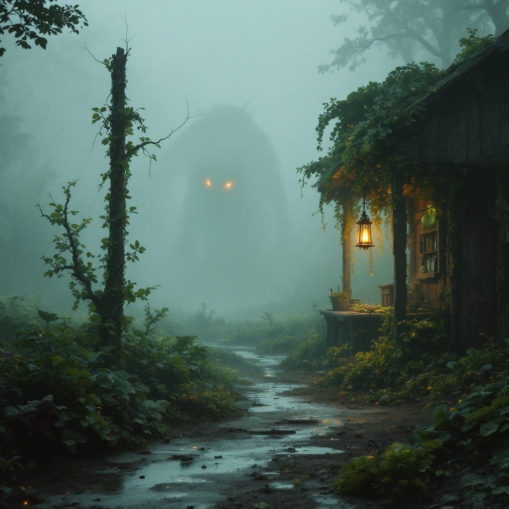 Bioluminescent Produce on Misty Alien Planet