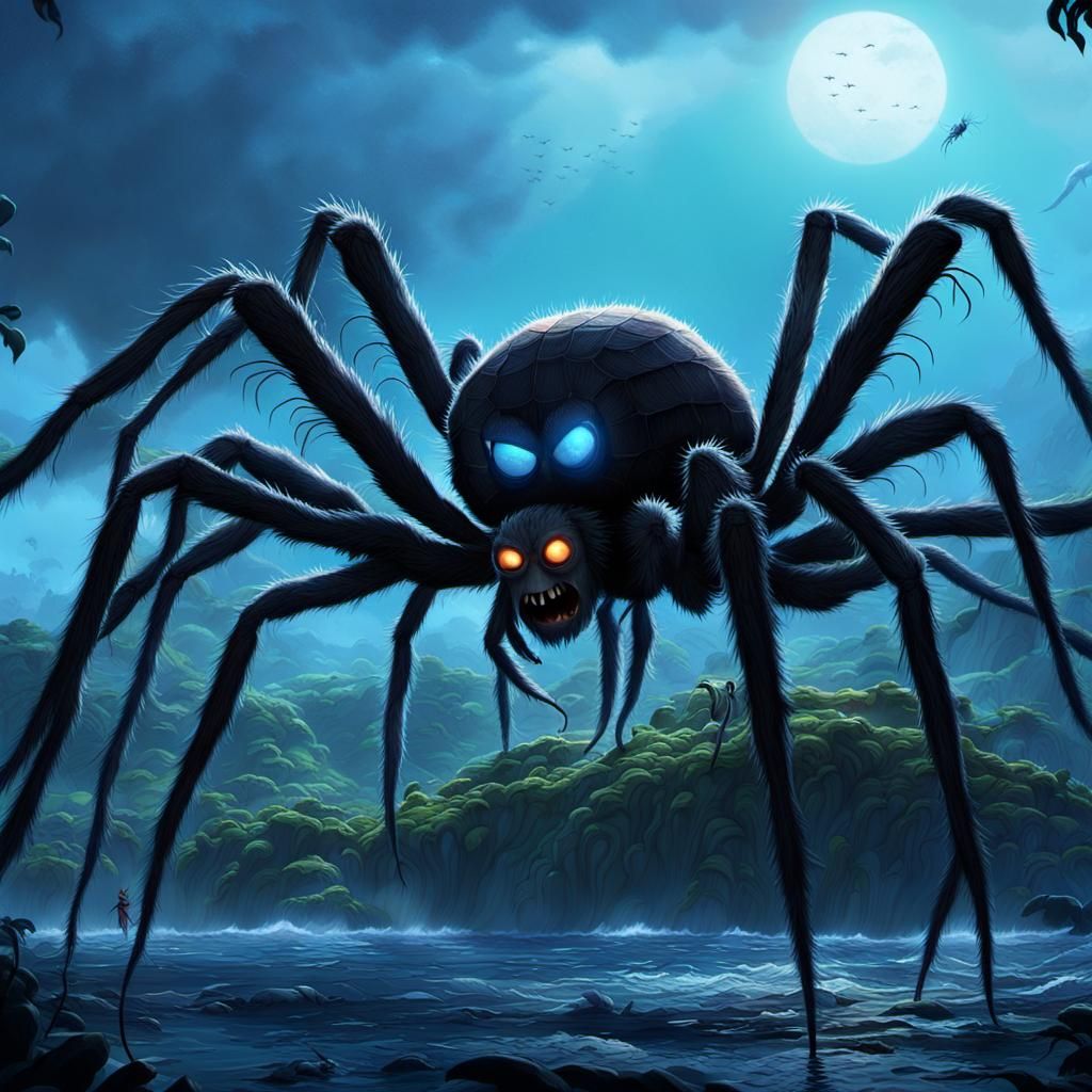Giant Spiders Dominate Remote Pacific Island in 3D