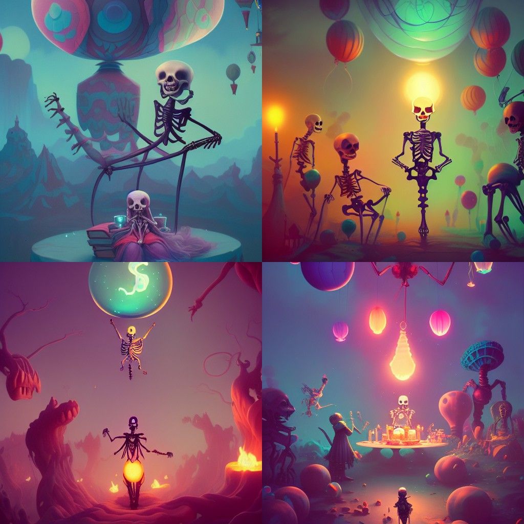 Skeleton Birthday Party with Cosmic Cake