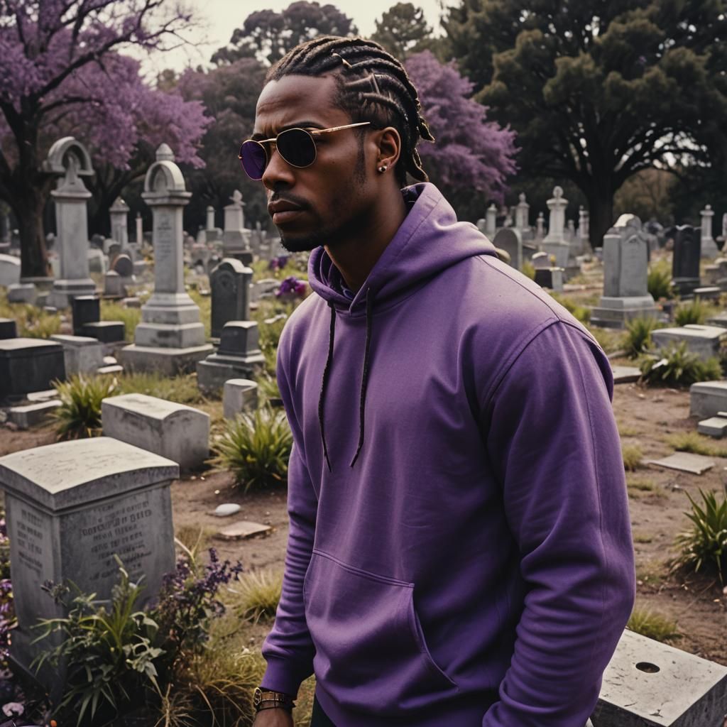 Cinematic Film Still: Man in Graveyard