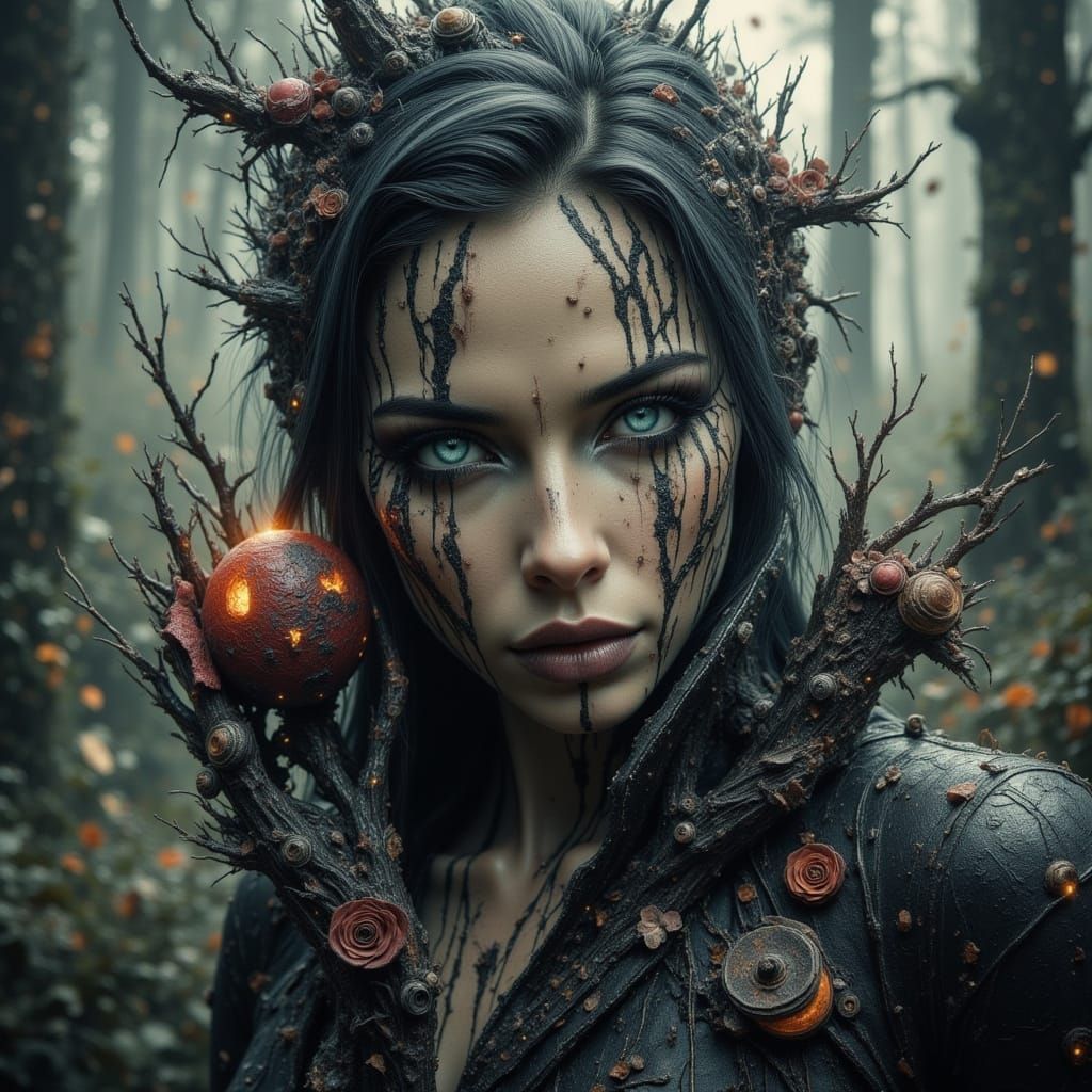 Chernobyl Nuclear Disaster Site in Abstract Dark Style