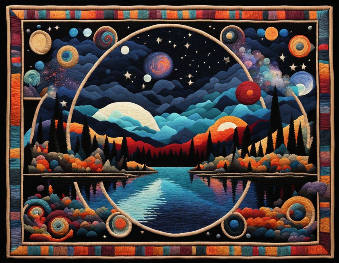 Woven Tapestry Surrealism, patch work woven stunning mystery...