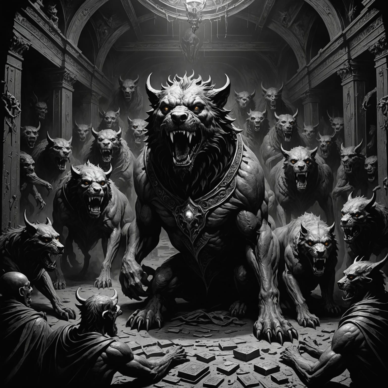 Hellish Cerberus in Underworld Treasure Room