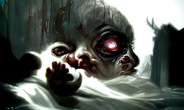 Sinister Newborn Baby Art by Greg Rutkowski