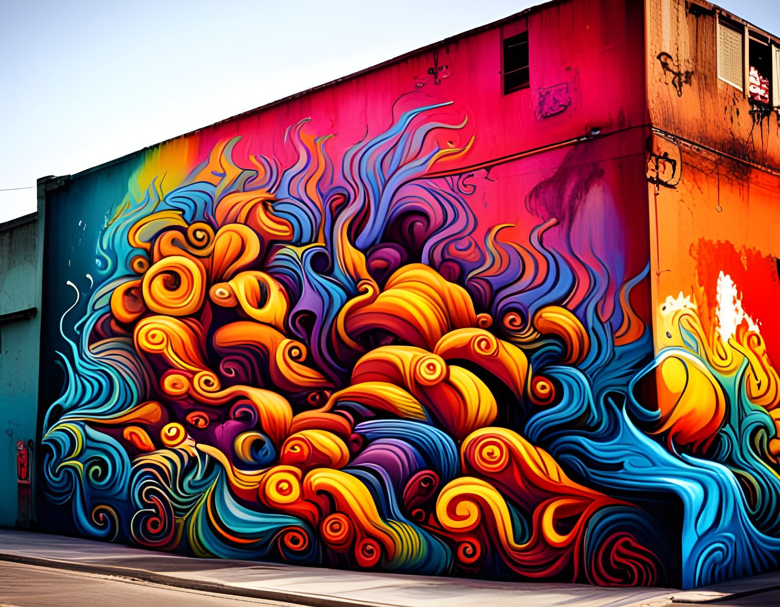 Colorful Graffiti Street Art Mural
