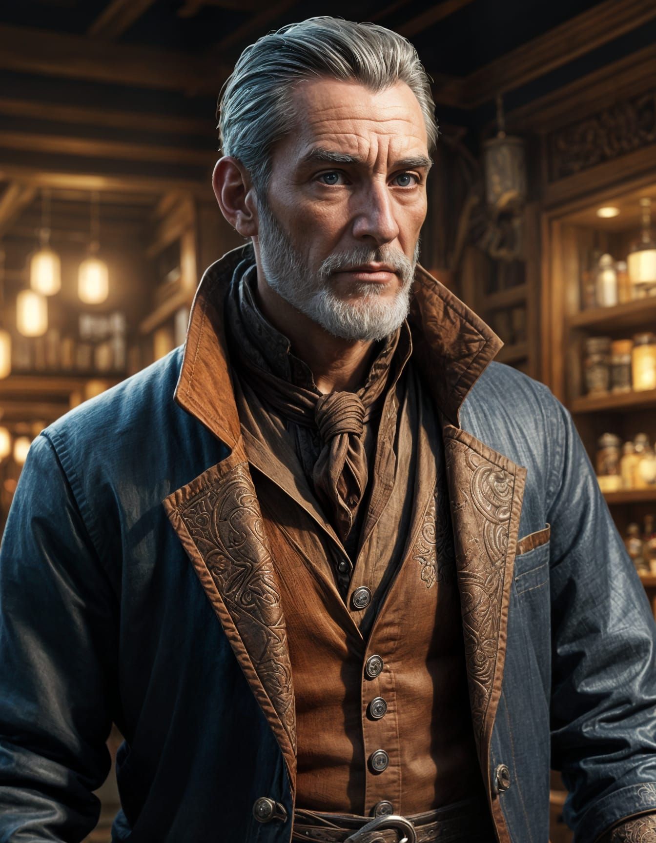 Fantasy Shopkeeper Concept Art in 8k Resolution