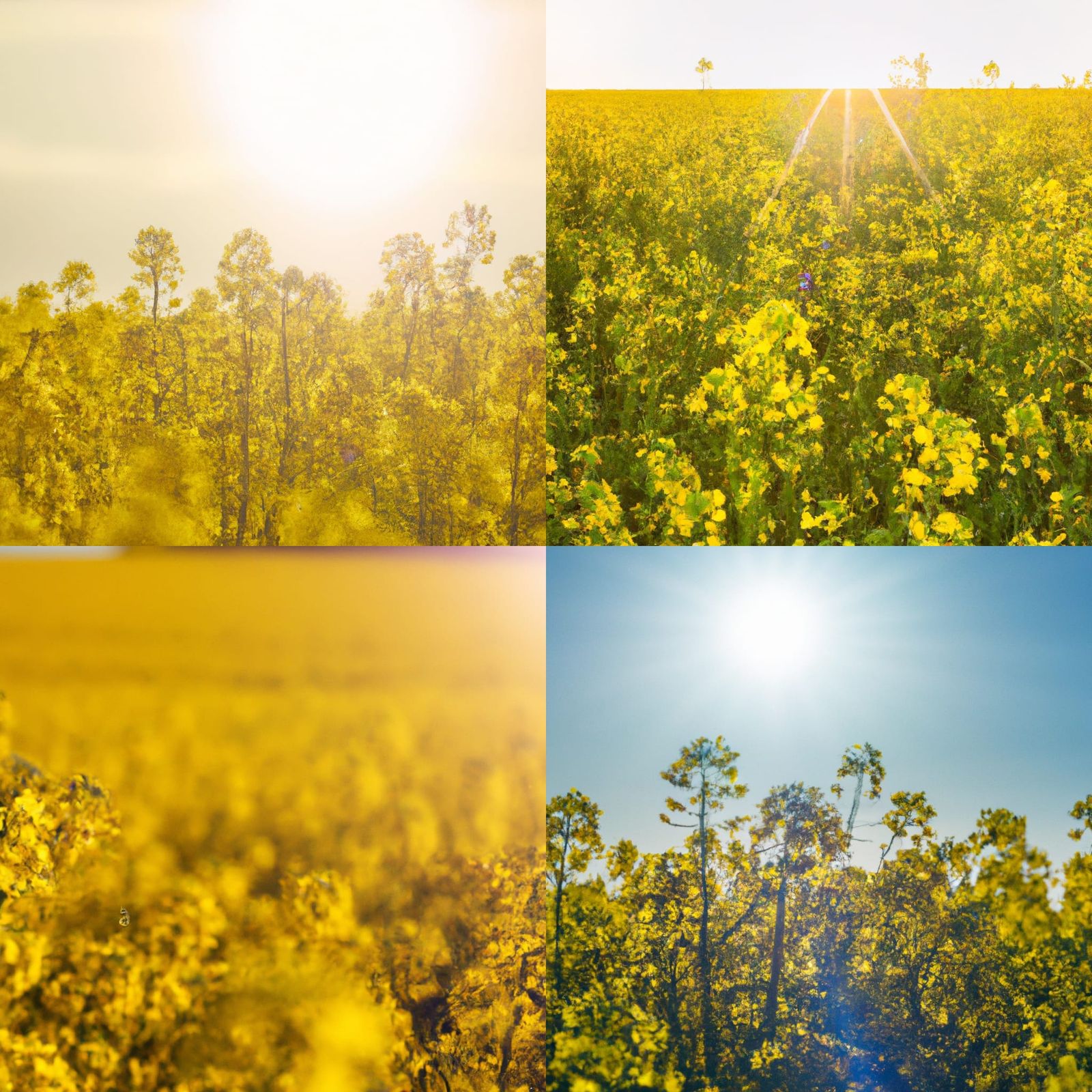 Sunlit Canola Field in Golden Light