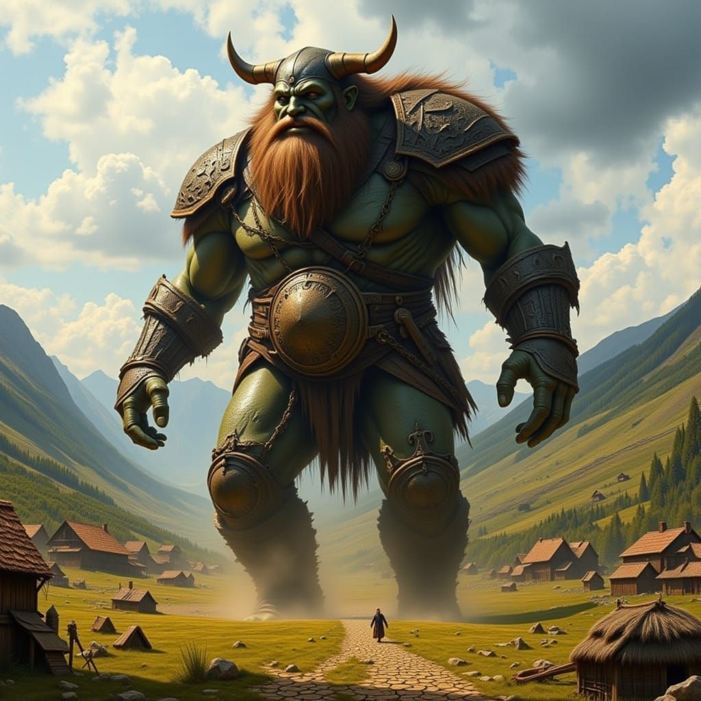 Giant in a Village: Viking and Giant Theme