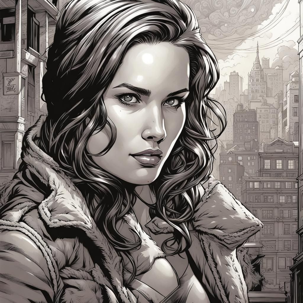 Comic Book Style Portrait of a Woman