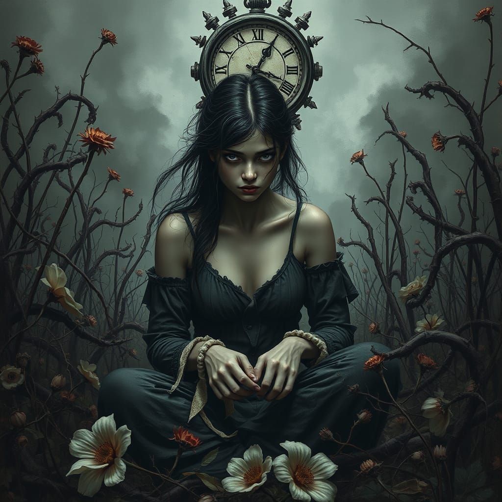 Lost Youth Amidst a Withered Garden