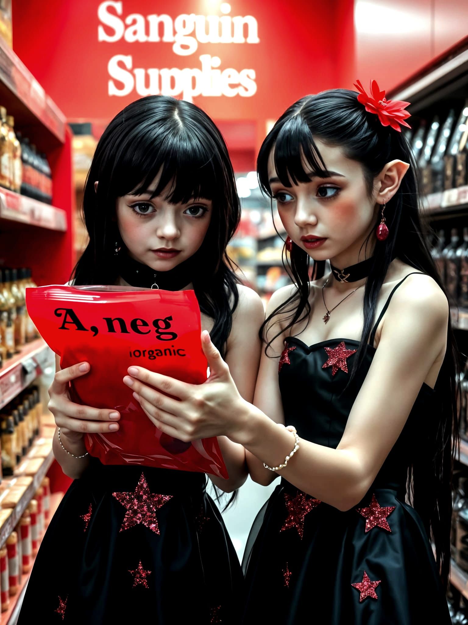 Gothic Vampire Girls Confront Blood Bag Ingredients in Crims...