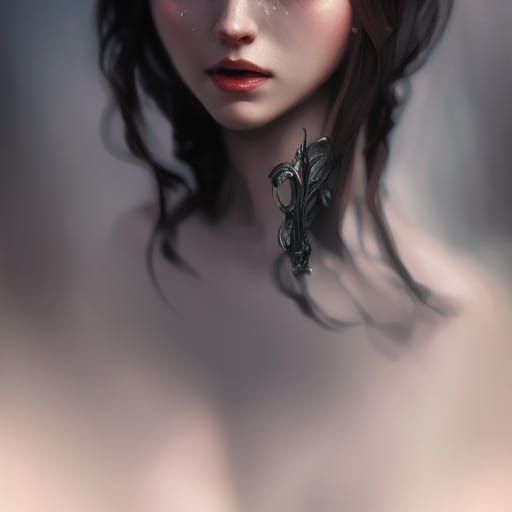 Dark Wedding Portrait in Hyperdetailed Digital Art