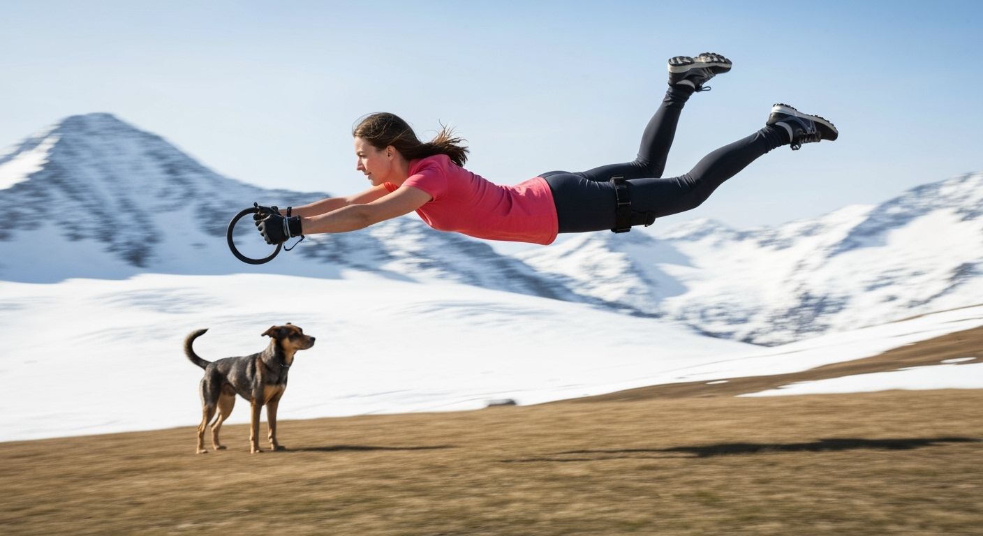 Flying Physio Soars Over Snowy Mountains