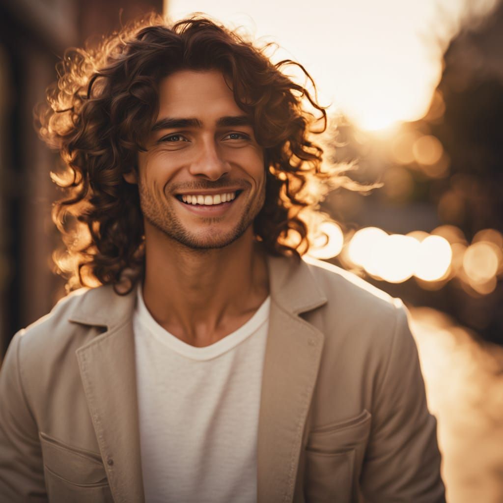 Handsome Latino Man in Vibrant Oil Painting Style