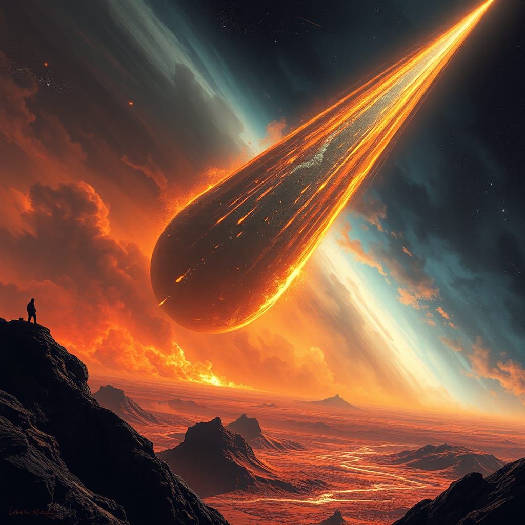 Comet Impact Ends Rodinia in Dramatic Sci-Fi Illustration