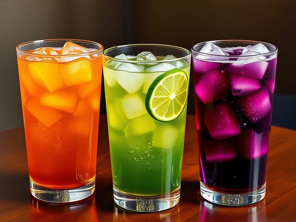 Soda Still Life in Photorealistic Style