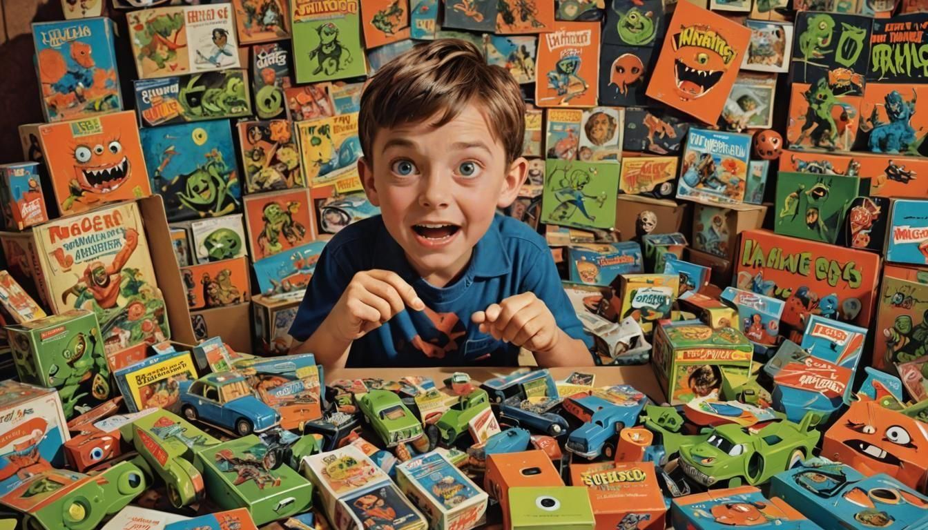 Boy Opening Monster Model Kit