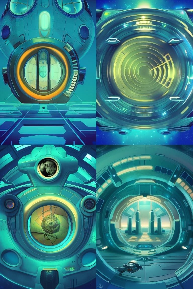 Steampunk Sci-Fi Digital Illustration in Pastel Colors