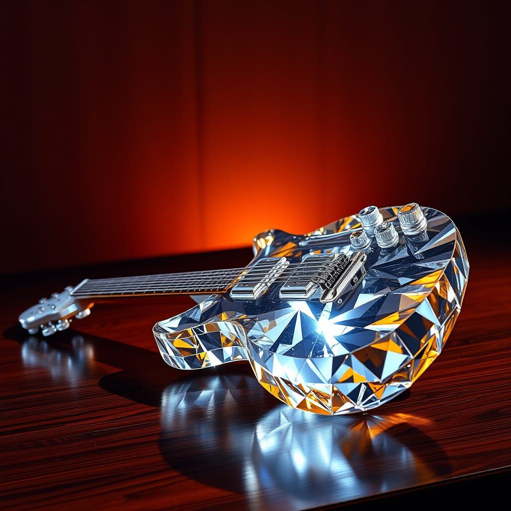 Crystal Guitar in Dreamlike Realism