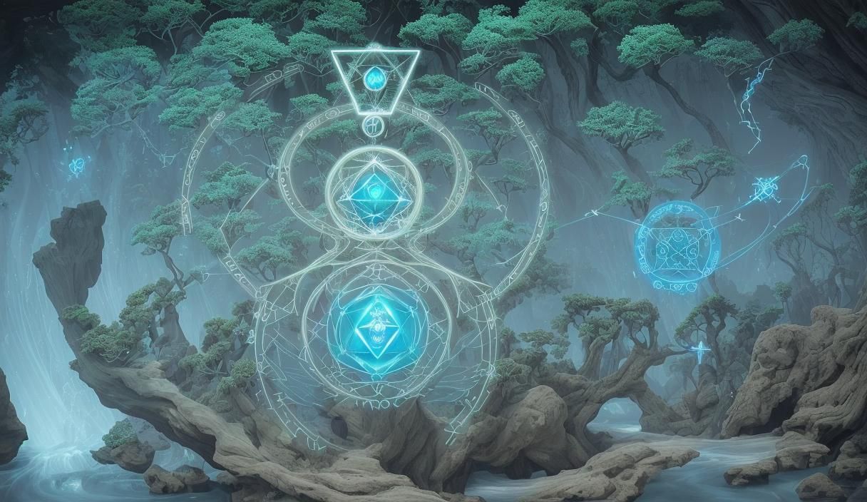 Rivertree with Flora, Whale Skeleton and Quantum Zentangle