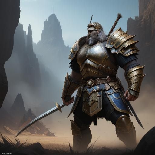 Epic Battle: Giant Warrior vs Armored Knight