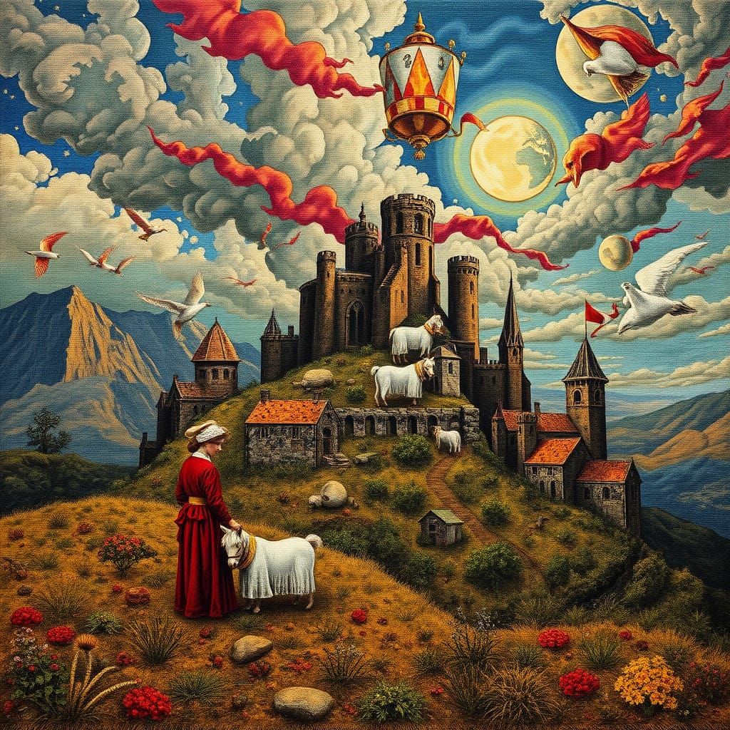 Surrealistic Tapestry of Peaceful Last Supper in Realistic C...