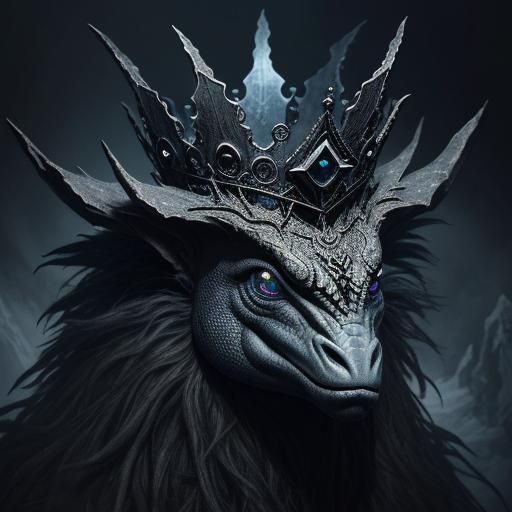 Detailed Gothic Fairytale Creature with Majestic Crown