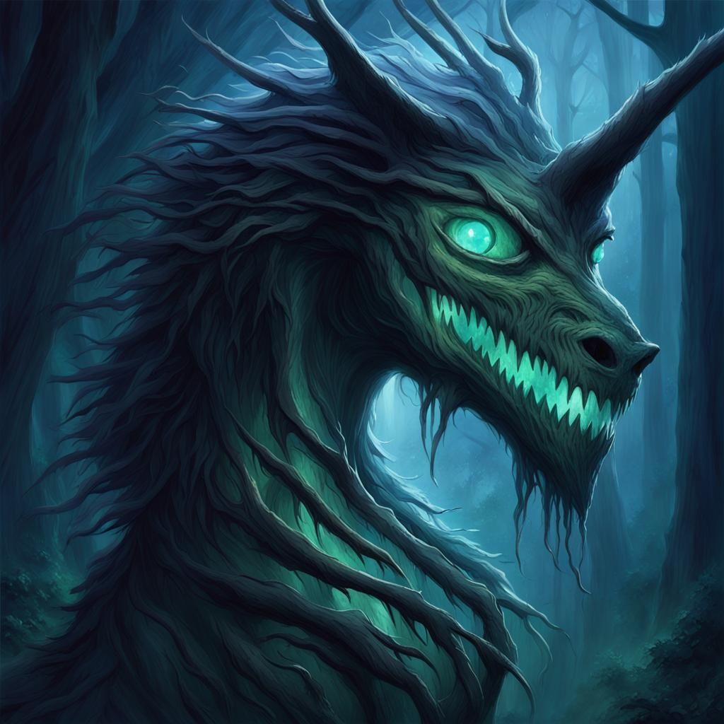 Eldritch Forest: A Mythical Creature's Dark Domain
