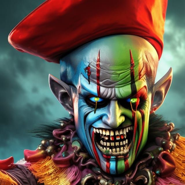 Hyperrealistic Portrait of Buggy the Pirate Clown in 3D