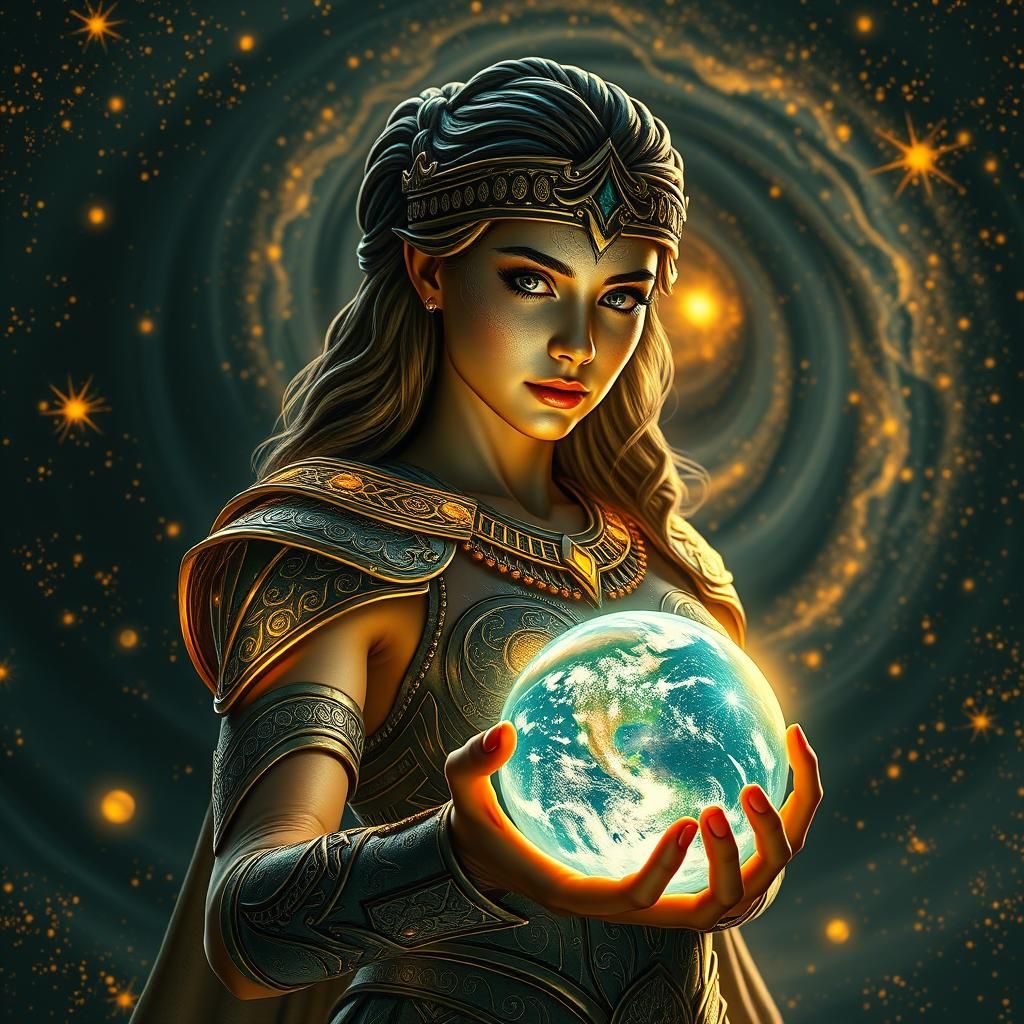 Ancient Greek Superheroine Guardian of Earth
