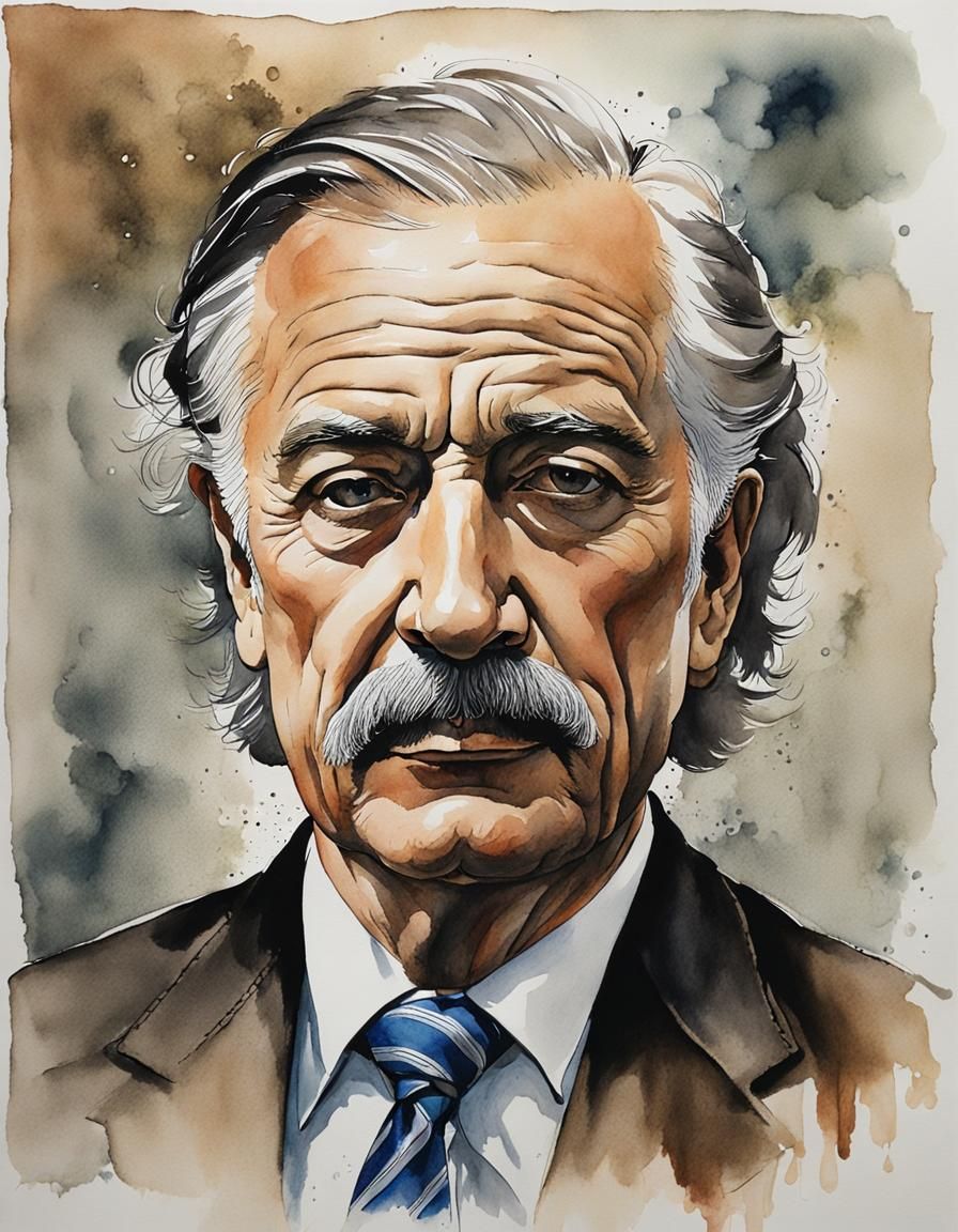 Man in Necktie: Watercolor Painting
