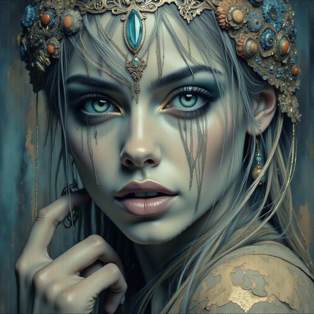 Surreal Dark Portrait in Deco Style