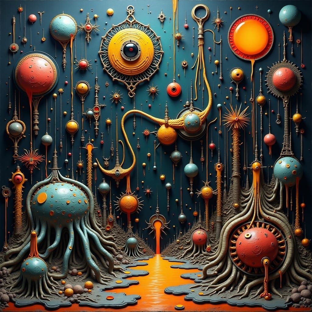 Melting Biomechanical Creatures in a Surreal Dreamscape