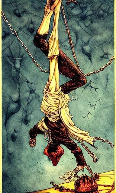 Gothic Tarot Card: The Hanged Man, Major Arcana