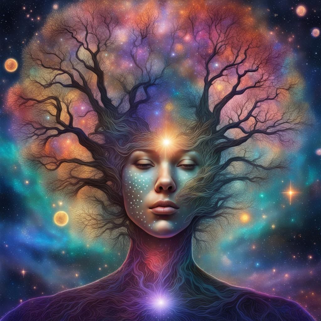 Holographic Astral Cosmic Illustration by Pablo Amaringo